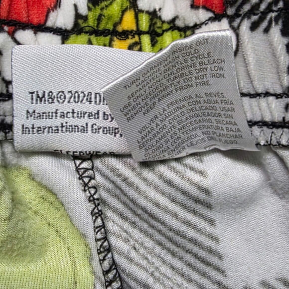 Dr. Seuss Grinch Pajama Pants Unisex Medium Gray Fleece Christmas Lounge - Picture 4 of 5